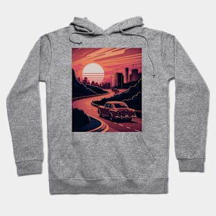 vintage aesthetic retro sunset classic car vibes Hoodie